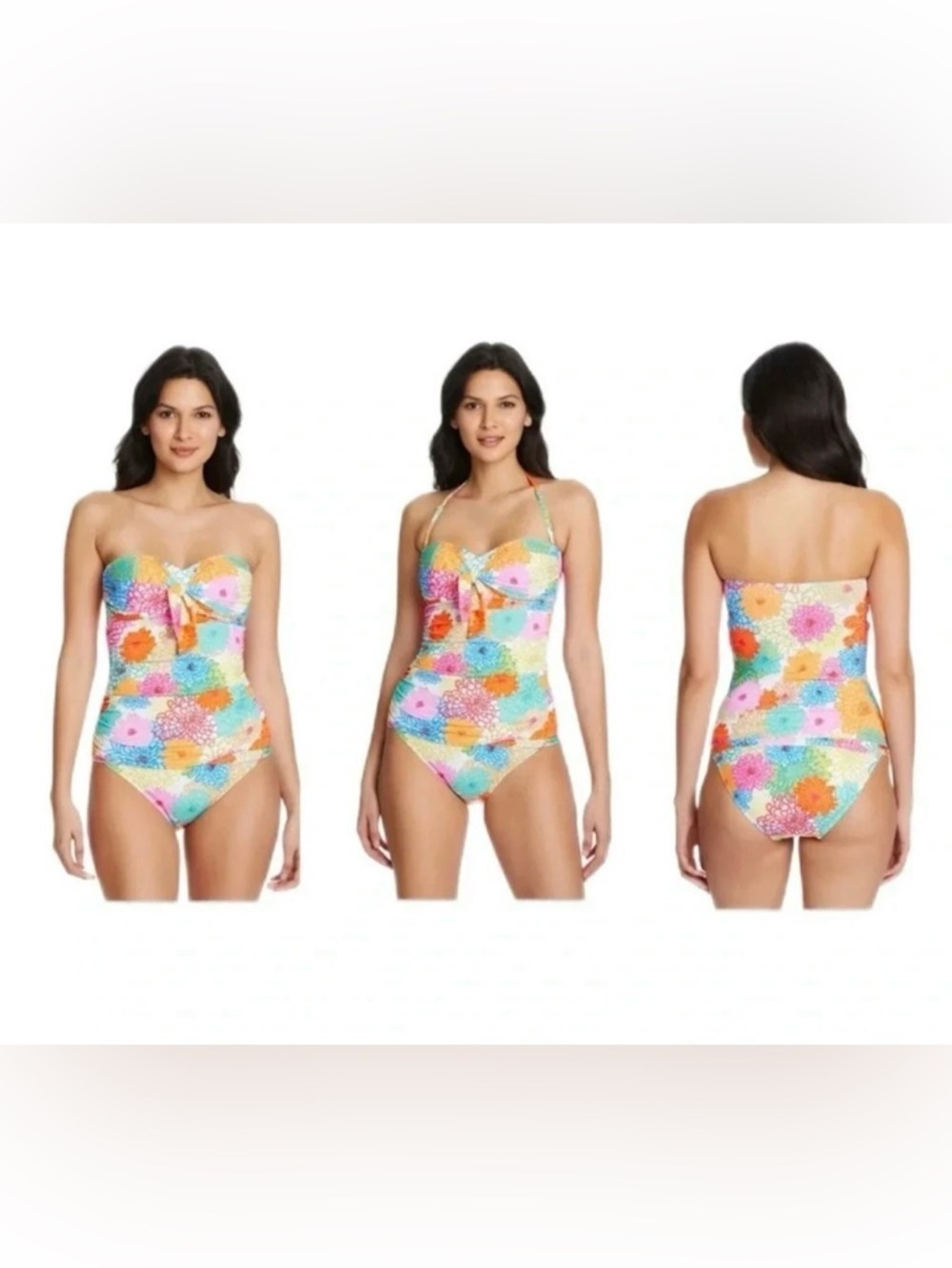 Bleu Rod Beattie Fresh Picks Knot Front Bandeau Tankini Top and Bikini Bottom
